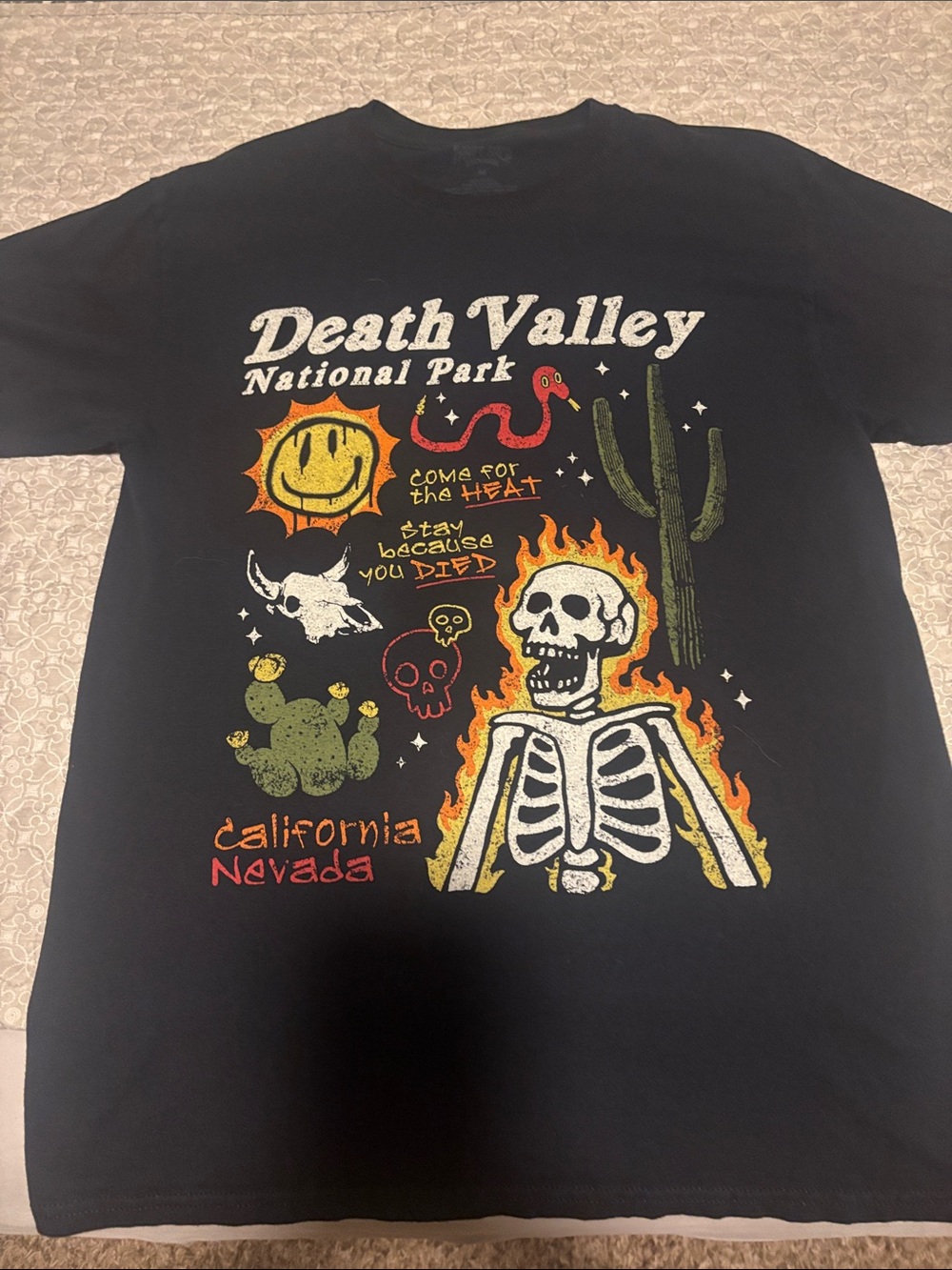 Death Valley National Park Graphic Tee - Black with Multicolor Print